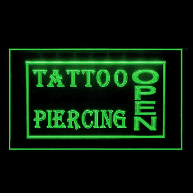 100004 Tattoo Piercing Shop Studio Workshop Home Decor Open Display illuminated Night Light Neon Sign 16 Color By Remote