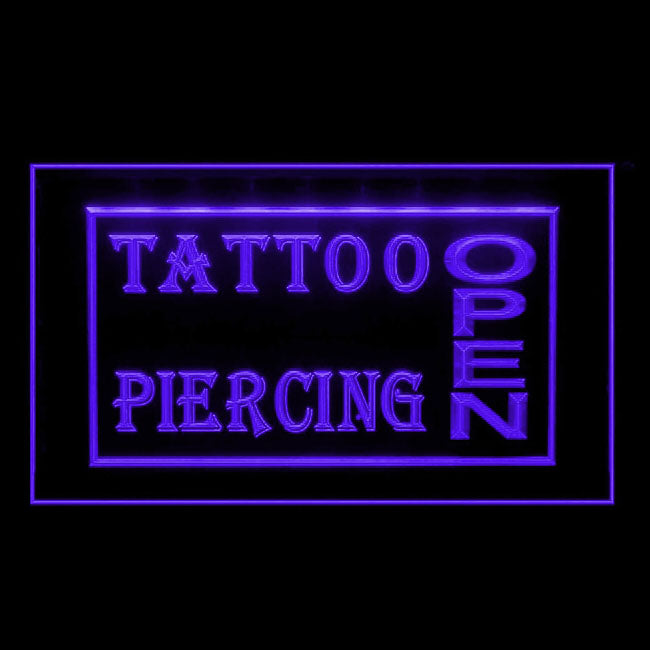 100004 Tattoo Piercing Shop Studio Workshop Home Decor Open Display illuminated Night Light Neon Sign 16 Color By Remote