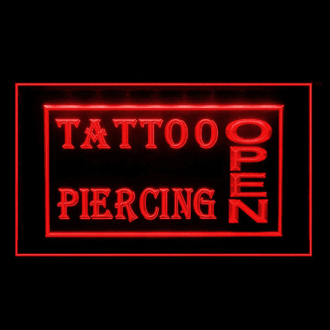 100004 Tattoo Piercing Shop Studio Workshop Home Decor Open Display illuminated Night Light Neon Sign 16 Color By Remote