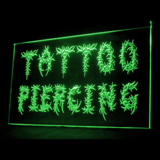 100005 Tattoo Piercing Shop Studio Workshop Home Decor Open Display illuminated Night Light Neon Sign 16 Color By Remote