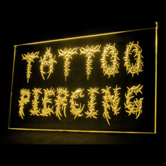 100005 Tattoo Piercing Shop Studio Workshop Home Decor Open Display illuminated Night Light Neon Sign 16 Color By Remote