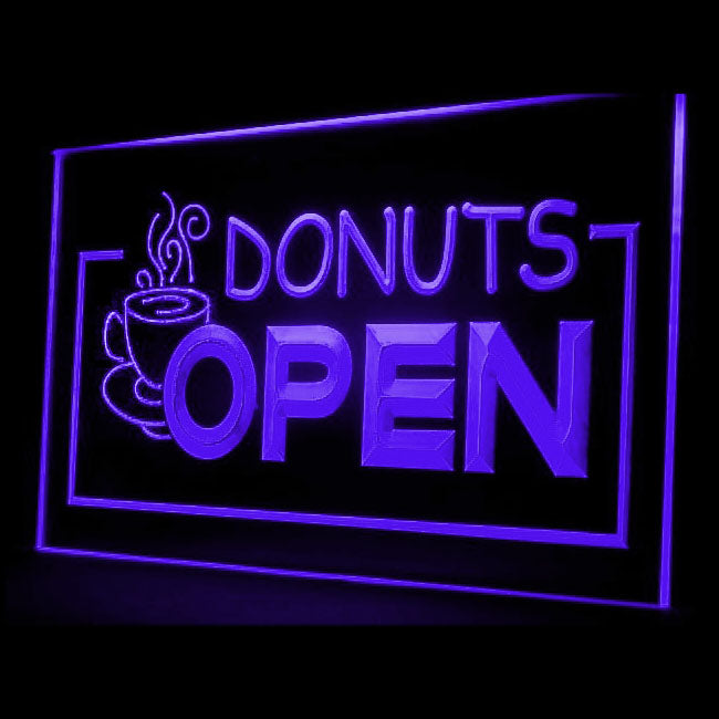 110010 OPEN Donuts Cafe Shop Bakery Home Decor Open Display illuminated Night Light Neon Sign 16 Color By Remote