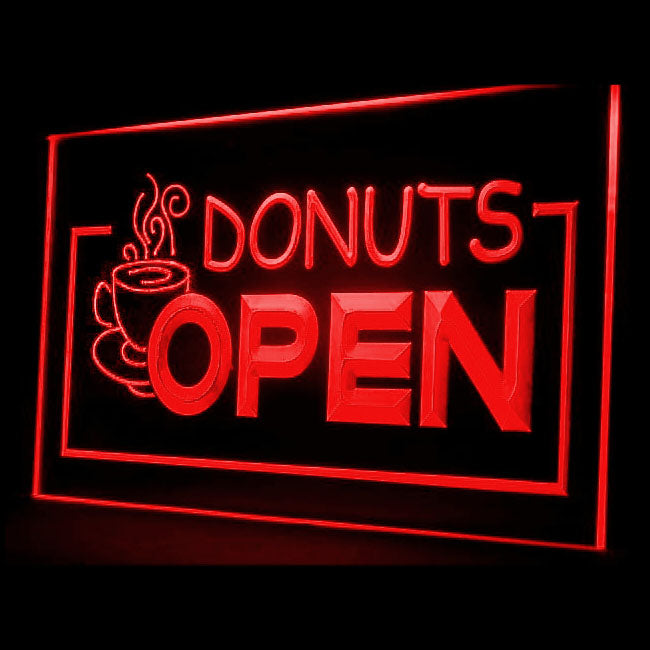 110010 OPEN Donuts Cafe Shop Bakery Home Decor Open Display illuminated Night Light Neon Sign 16 Color By Remote