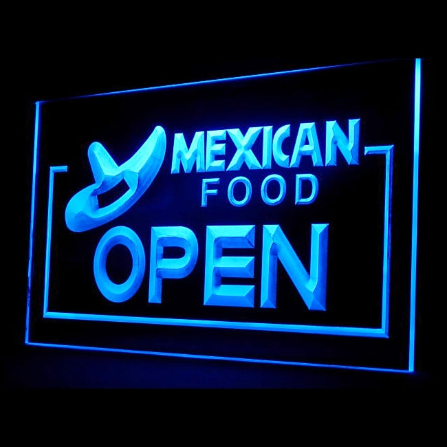 110017 OPEN Mexican Food Shop Restaurant Cafe Home Decor Open Display illuminated Night Light Neon Sign 16 Color By Remote