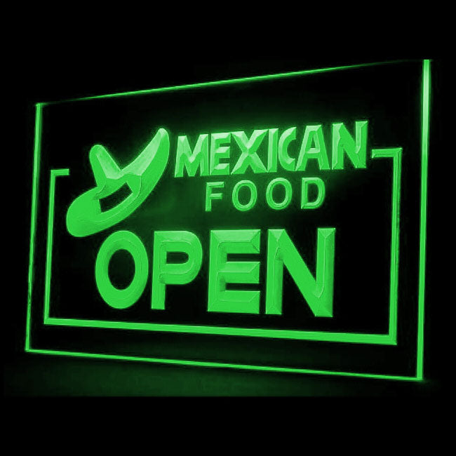 110017 OPEN Mexican Food Shop Restaurant Cafe Home Decor Open Display illuminated Night Light Neon Sign 16 Color By Remote