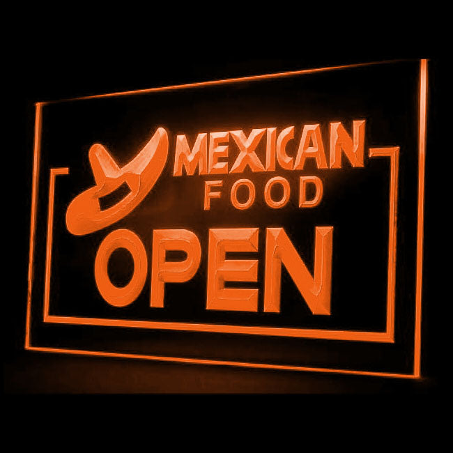 110017 OPEN Mexican Food Shop Restaurant Cafe Home Decor Open Display illuminated Night Light Neon Sign 16 Color By Remote