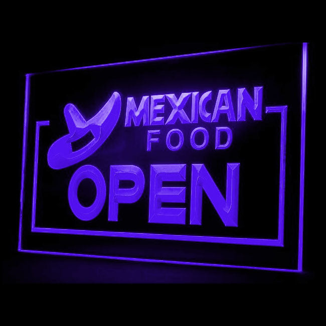 110017 OPEN Mexican Food Shop Restaurant Cafe Home Decor Open Display illuminated Night Light Neon Sign 16 Color By Remote