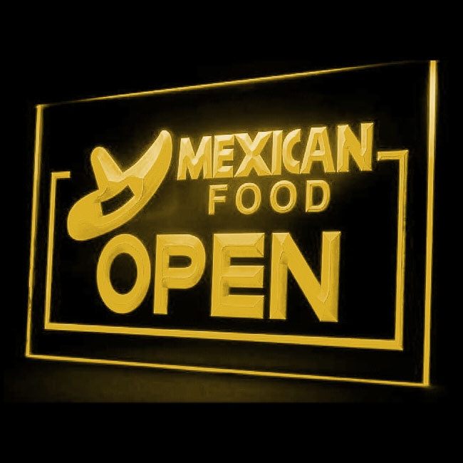 110017 OPEN Mexican Food Shop Restaurant Cafe Home Decor Open Display illuminated Night Light Neon Sign 16 Color By Remote