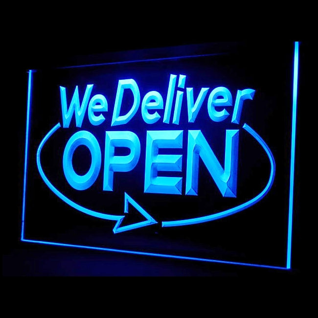 110020 We Deliver Open Cafe Restaurant Coffee Shop Home Decor Open Display illuminated Night Light Neon Sign 16 Color By Remote
