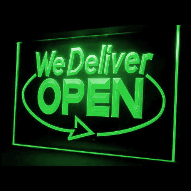 110020 We Deliver Open Cafe Restaurant Coffee Shop Home Decor Open Display illuminated Night Light Neon Sign 16 Color By Remote