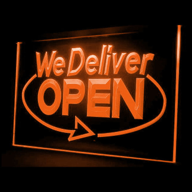 110020 We Deliver Open Cafe Restaurant Coffee Shop Home Decor Open Display illuminated Night Light Neon Sign 16 Color By Remote