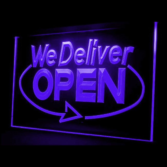 110020 We Deliver Open Cafe Restaurant Coffee Shop Home Decor Open Display illuminated Night Light Neon Sign 16 Color By Remote