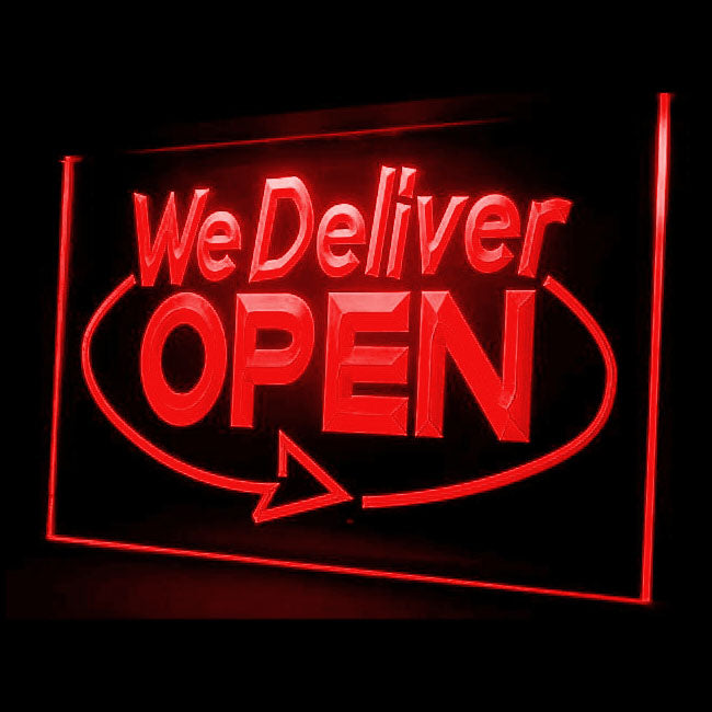 110020 We Deliver Open Cafe Restaurant Coffee Shop Home Decor Open Display illuminated Night Light Neon Sign 16 Color By Remote