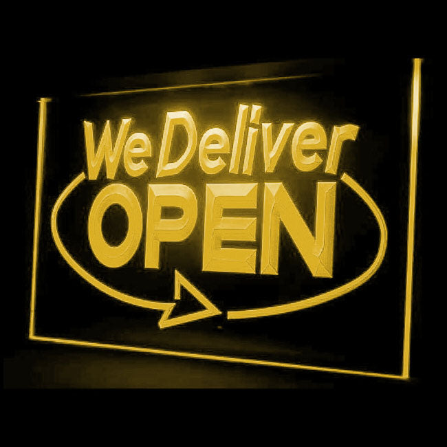110020 We Deliver Open Cafe Restaurant Coffee Shop Home Decor Open Display illuminated Night Light Neon Sign 16 Color By Remote