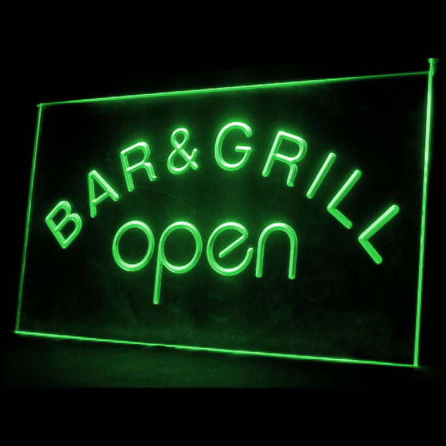 110023 Bar & Grill OPEN Cafe BBQ Restaurant Home Decor Open Display illuminated Night Light Neon Sign 16 Color By Remote