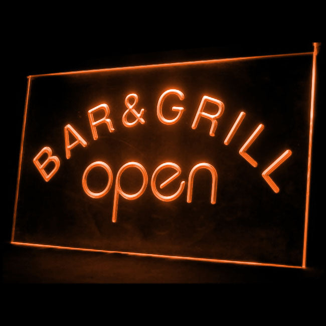 110023 Bar & Grill OPEN Cafe BBQ Restaurant Home Decor Open Display illuminated Night Light Neon Sign 16 Color By Remote