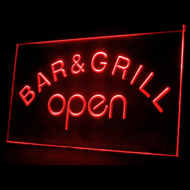 110023 Bar & Grill OPEN Cafe BBQ Restaurant Home Decor Open Display illuminated Night Light Neon Sign 16 Color By Remote