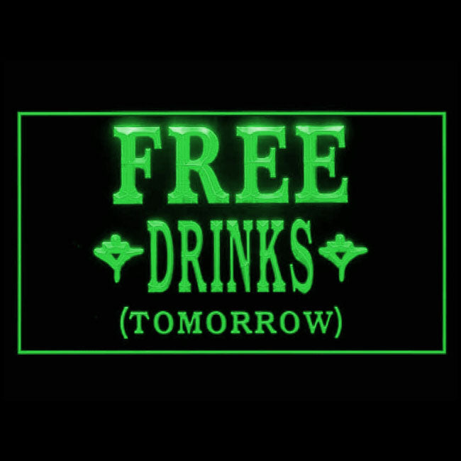 110040 Free Drinks Tomorrow Beer Bar Pub Cafe Home Decor Open Display illuminated Night Light Neon Sign 16 Color By Remote