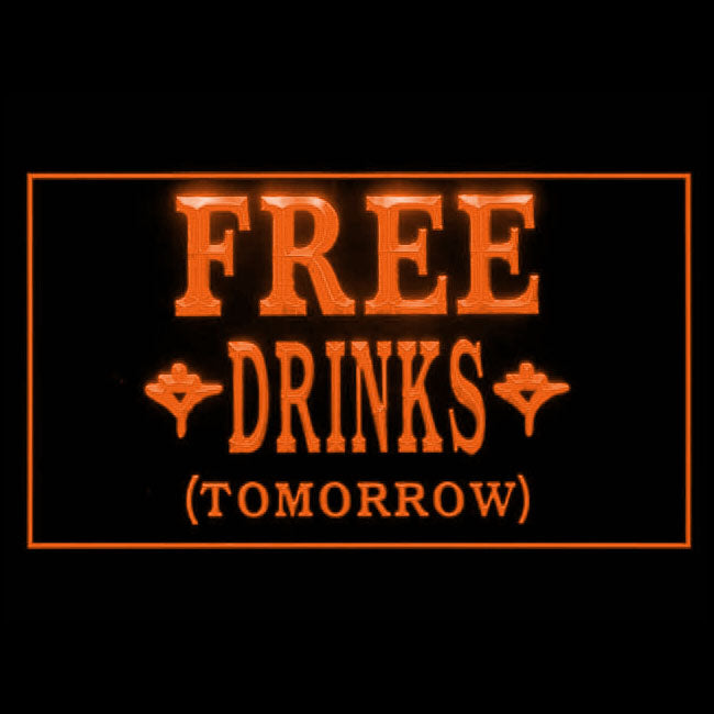 110040 Free Drinks Tomorrow Beer Bar Pub Cafe Home Decor Open Display illuminated Night Light Neon Sign 16 Color By Remote