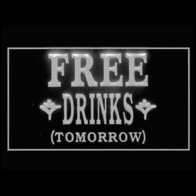 110040 Free Drinks Tomorrow Beer Bar Pub Cafe Home Decor Open Display illuminated Night Light Neon Sign 16 Color By Remote
