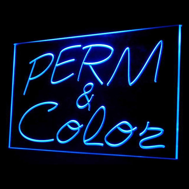 110042 Perm & Color Hair Beauty Salon Haircut Home Decor Open Display illuminated Night Light Neon Sign 16 Color By Remote