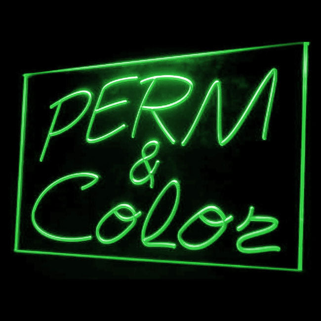 110042 Perm & Color Hair Beauty Salon Haircut Home Decor Open Display illuminated Night Light Neon Sign 16 Color By Remote