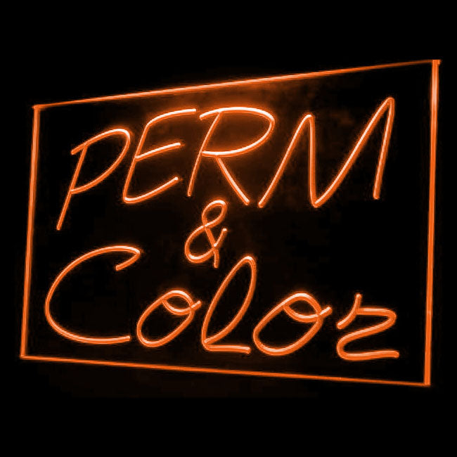 110042 Perm & Color Hair Beauty Salon Haircut Home Decor Open Display illuminated Night Light Neon Sign 16 Color By Remote