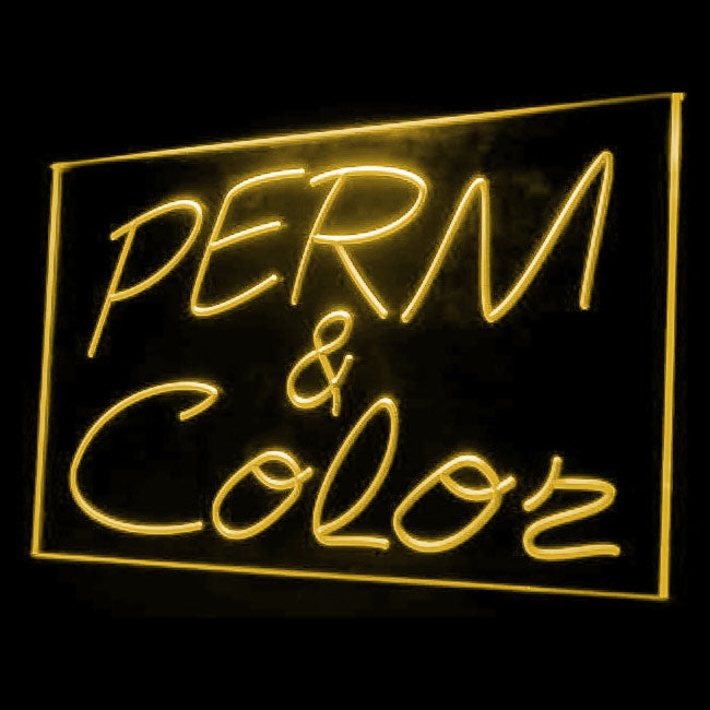 110042 Perm & Color Hair Beauty Salon Haircut Home Decor Open Display illuminated Night Light Neon Sign 16 Color By Remote