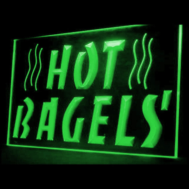 110049 Hot Bagels Coffee Shop Cafe Bakery Home Decor Open Display illuminated Night Light Neon Sign 16 Color By Remote