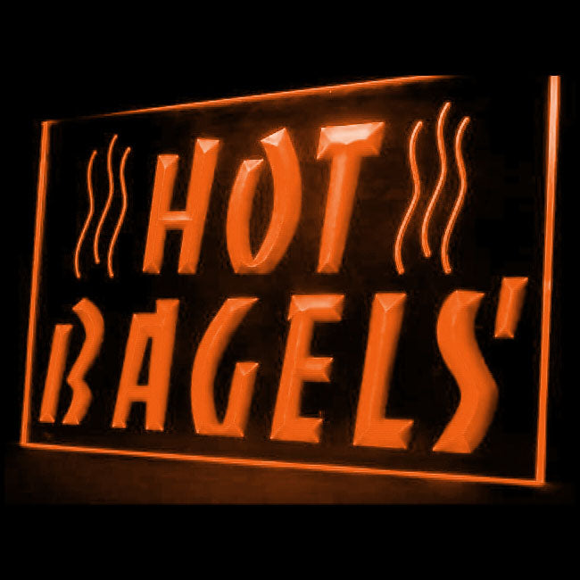 110049 Hot Bagels Coffee Shop Cafe Bakery Home Decor Open Display illuminated Night Light Neon Sign 16 Color By Remote