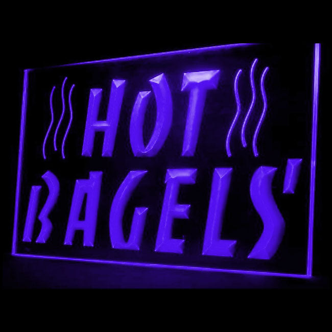 110049 Hot Bagels Coffee Shop Cafe Bakery Home Decor Open Display illuminated Night Light Neon Sign 16 Color By Remote