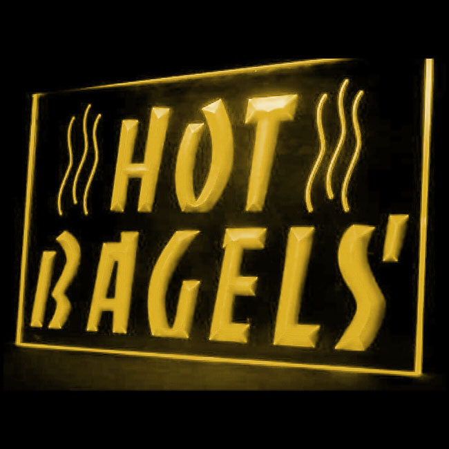 110049 Hot Bagels Coffee Shop Cafe Bakery Home Decor Open Display illuminated Night Light Neon Sign 16 Color By Remote