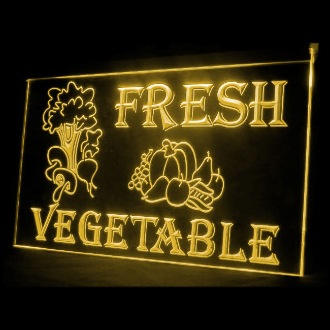 110088 Fresh Vegetable Salad Shop Market Home Decor Open Display illuminated Night Light Neon Sign 16 Color By Remote