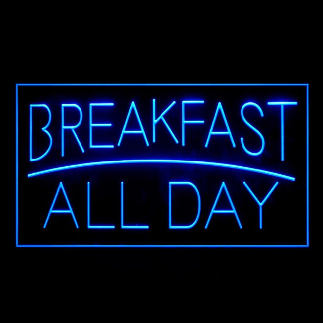 110097 Breakfast All Day Restaurant Cafe Bar Home Decor Open Display illuminated Night Light Neon Sign 16 Color By Remote