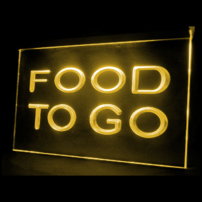 110113 Food To Go 24 Hours Delivery Take Away Home Decor Open Display illuminated Night Light Neon Sign 16 Color By Remote