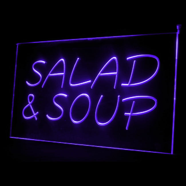 110124 Salad & Soup Cafe Bar Home Decor Open Display illuminated Night Light Neon Sign 16 Color By Remote