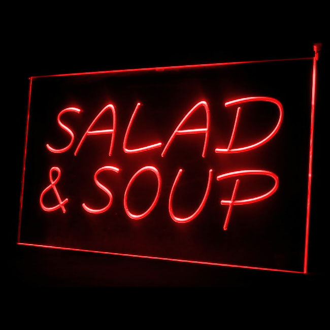110124 Salad & Soup Cafe Bar Home Decor Open Display illuminated Night Light Neon Sign 16 Color By Remote