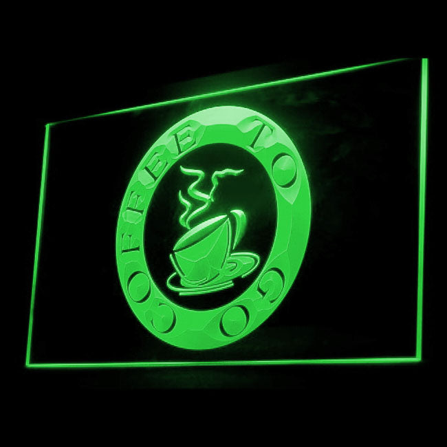 110141 Coffee To Go Shop Cafe Shop Home Decor Open Display illuminated Night Light Neon Sign 16 Color By Remote