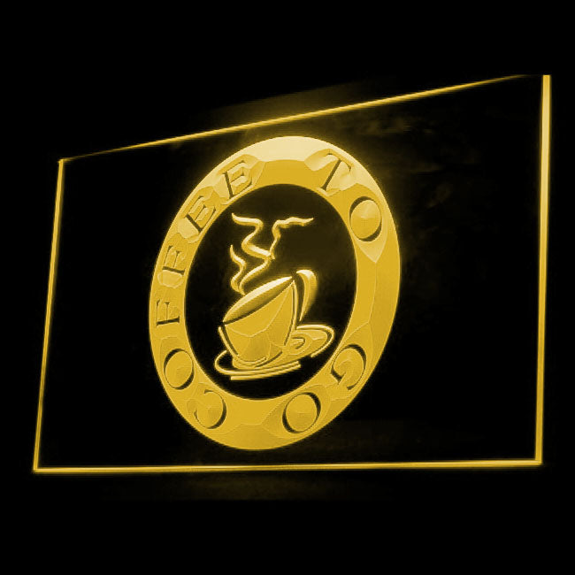 110141 Coffee To Go Shop Cafe Shop Home Decor Open Display illuminated Night Light Neon Sign 16 Color By Remote