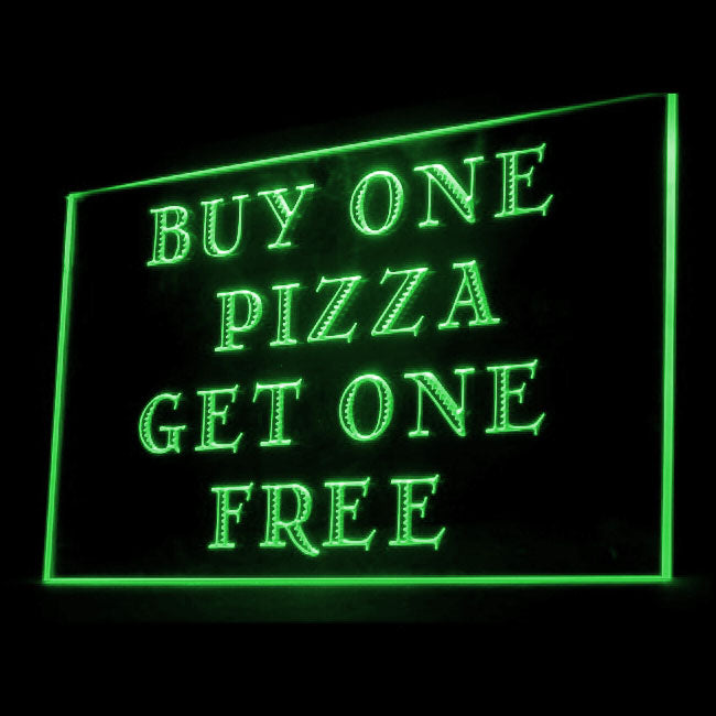 110143 Pizza Buy One Get One Free Restaurant Home Decor Open Display illuminated Night Light Neon Sign 16 Color By Remote