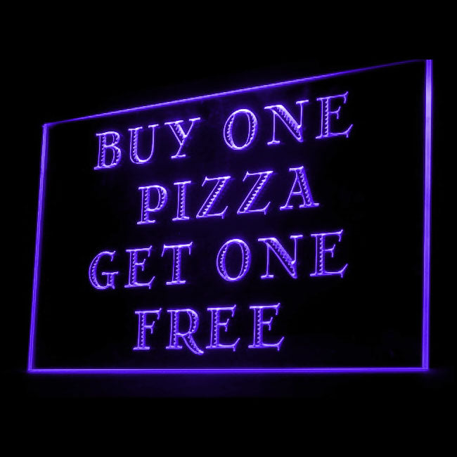 110143 Pizza Buy One Get One Free Restaurant Home Decor Open Display illuminated Night Light Neon Sign 16 Color By Remote