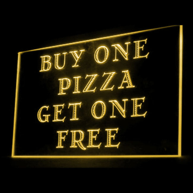 110143 Pizza Buy One Get One Free Restaurant Home Decor Open Display illuminated Night Light Neon Sign 16 Color By Remote