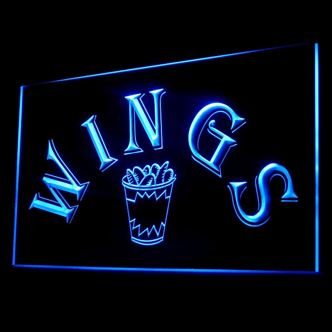 110161 Wings Fast Food Shop Cafe Home Decor Open Display illuminated Night Light Neon Sign 16 Color By Remote