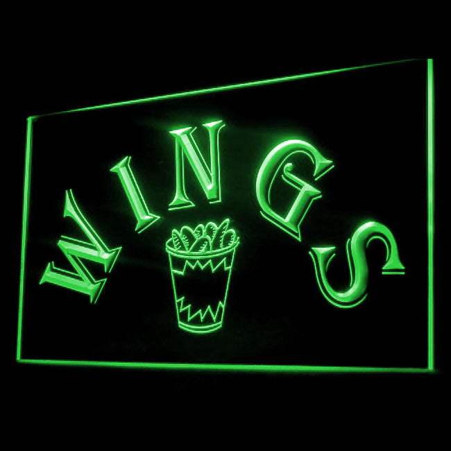 110161 Wings Fast Food Shop Cafe Home Decor Open Display illuminated Night Light Neon Sign 16 Color By Remote