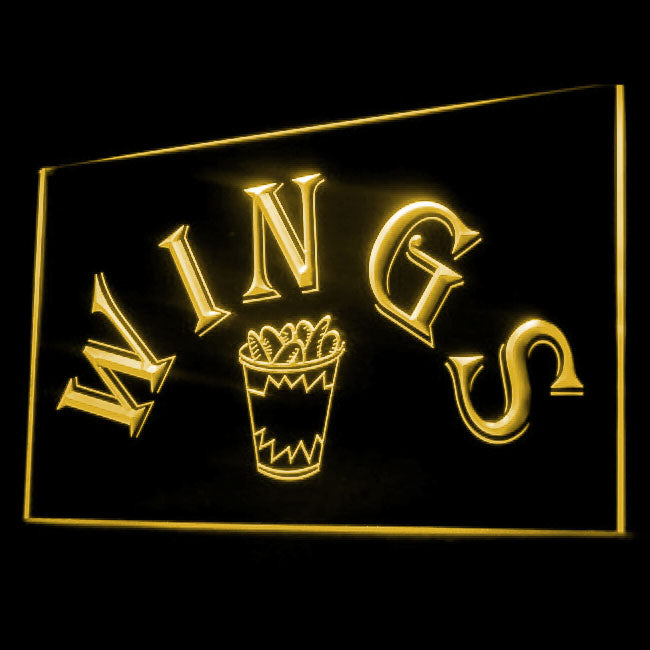 110161 Wings Fast Food Shop Cafe Home Decor Open Display illuminated Night Light Neon Sign 16 Color By Remote