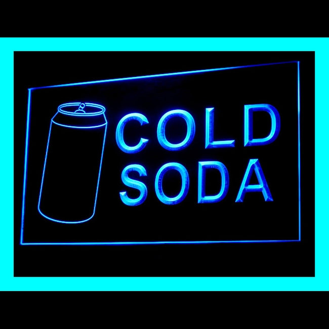 110183 Cold Soda Cafe Shop Store Home Decor Open Display illuminated Night Light Neon Sign 16 Color By Remote