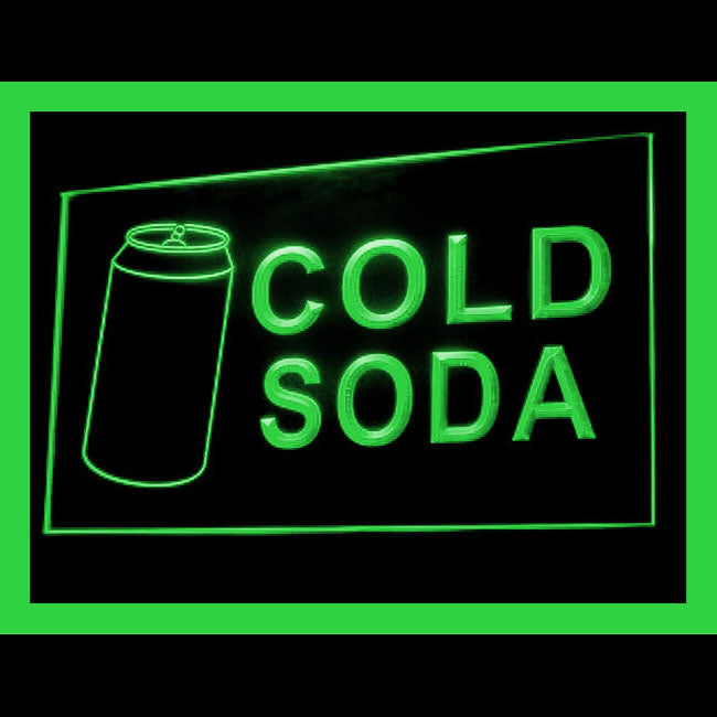 110183 Cold Soda Cafe Shop Store Home Decor Open Display illuminated Night Light Neon Sign 16 Color By Remote