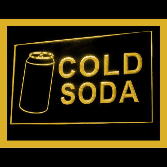 110183 Cold Soda Cafe Shop Store Home Decor Open Display illuminated Night Light Neon Sign 16 Color By Remote
