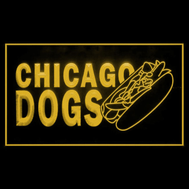 110185 Chicago Hot Dogs Fast Food Shop Cafe Home Decor Open Display illuminated Night Light Neon Sign 16 Color By Remote