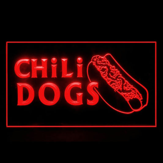 110191 Chili Dogs Hot Dog Fast Food Shop Home Decor Open Display illuminated Night Light Neon Sign 16 Color By Remote